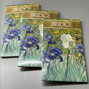 Bridge Scoring Pads with Van Gogh Irises design (New, set of 3) by Caspari